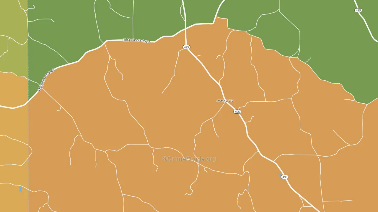 Damascus, MS Map of Drug-Related Crime Rates
