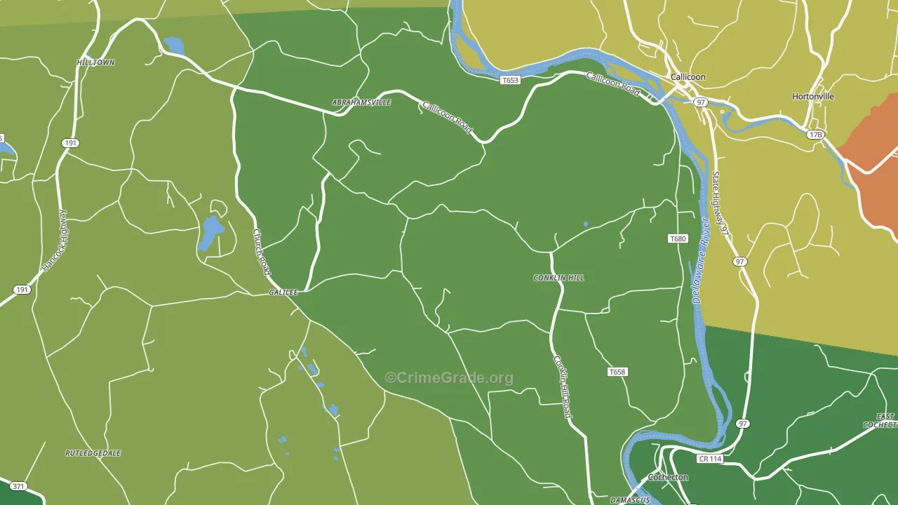Damascus, PA Map of Drug-Related Crime Rates