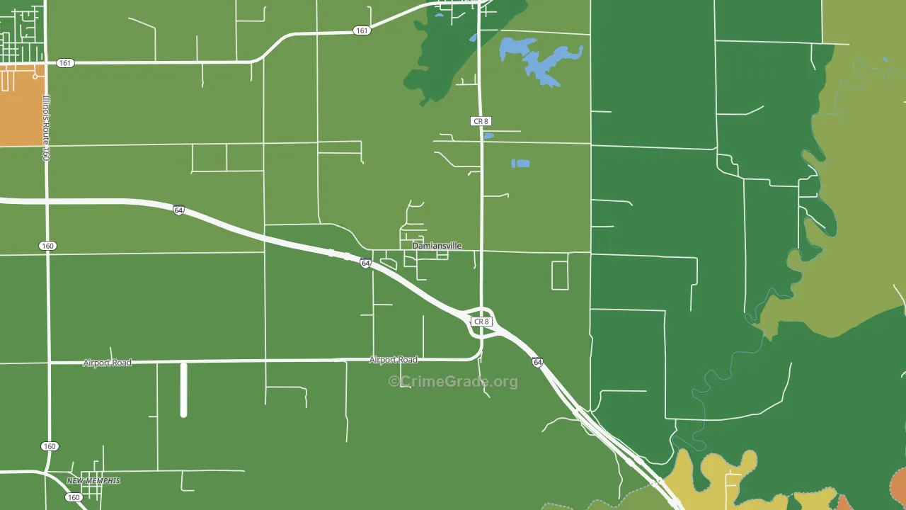 Damiansville, IL Map of Drug-Related Crime Rates
