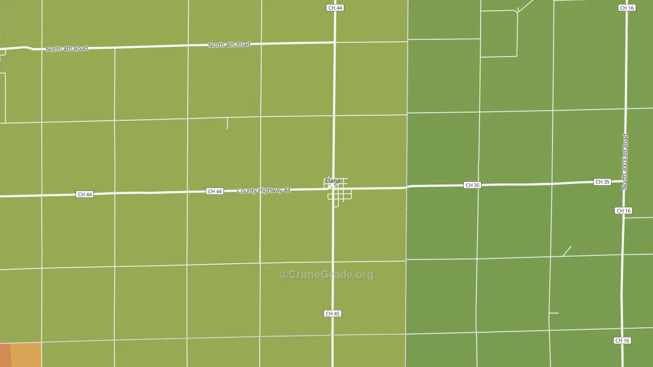 Dana, IL Map of Drug-Related Crime Rates
