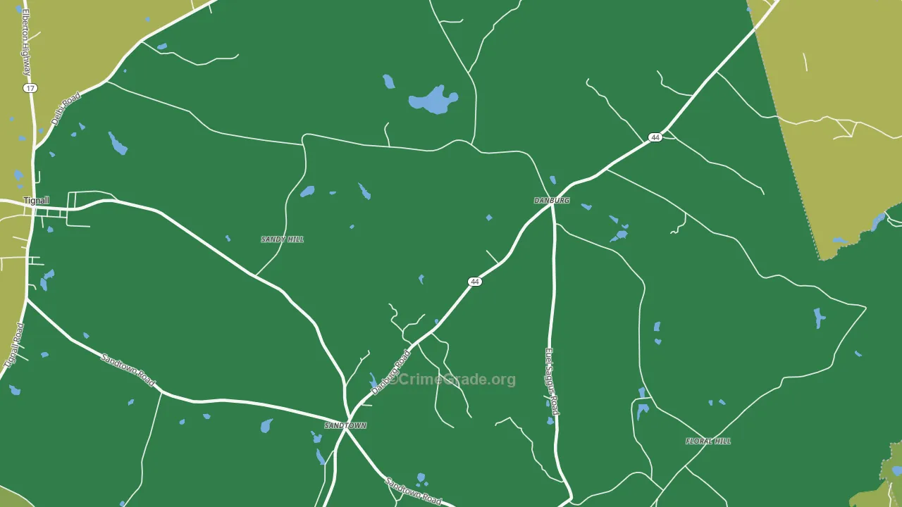 Danburg, GA Map of Drug-Related Crime Rates