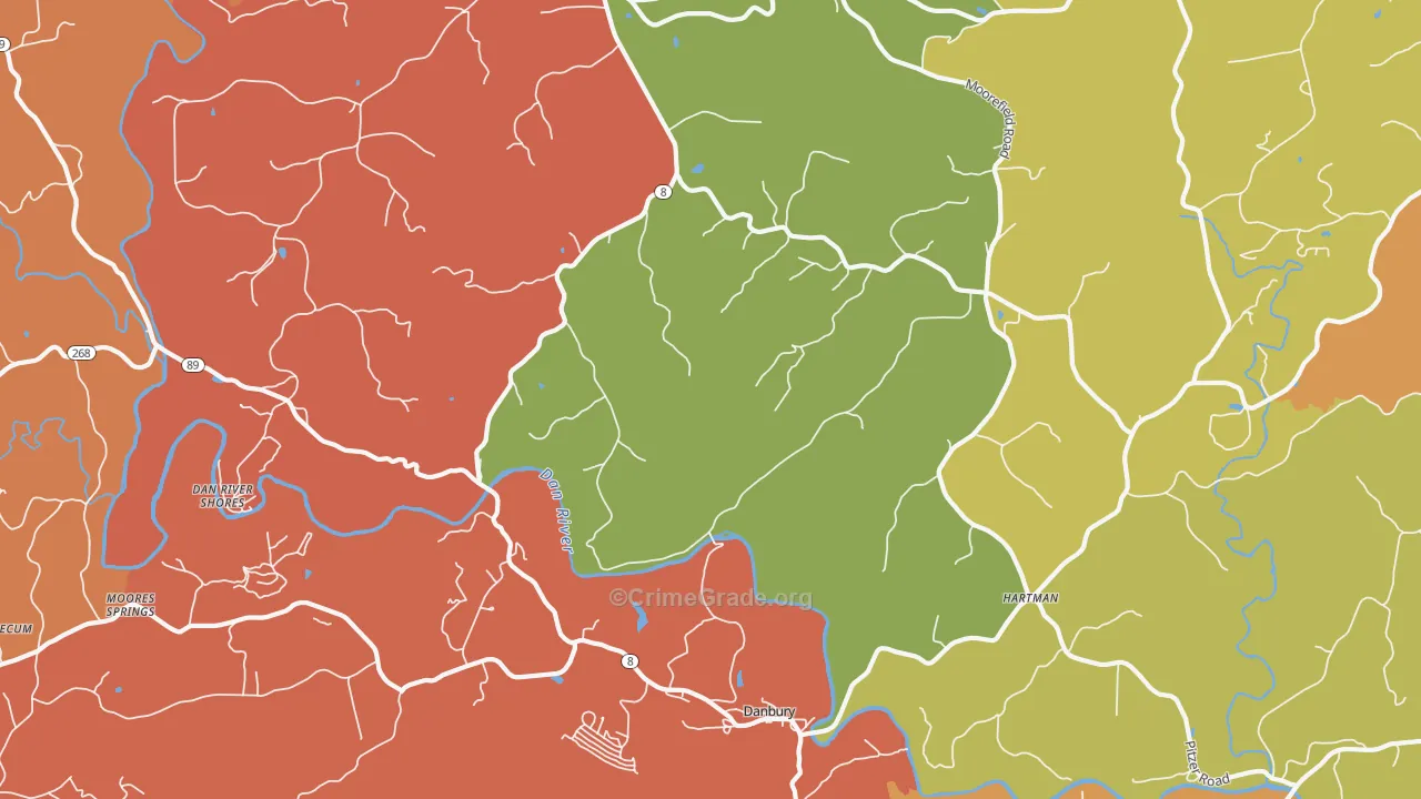 Danbury, NC Map of Drug-Related Crime Rates