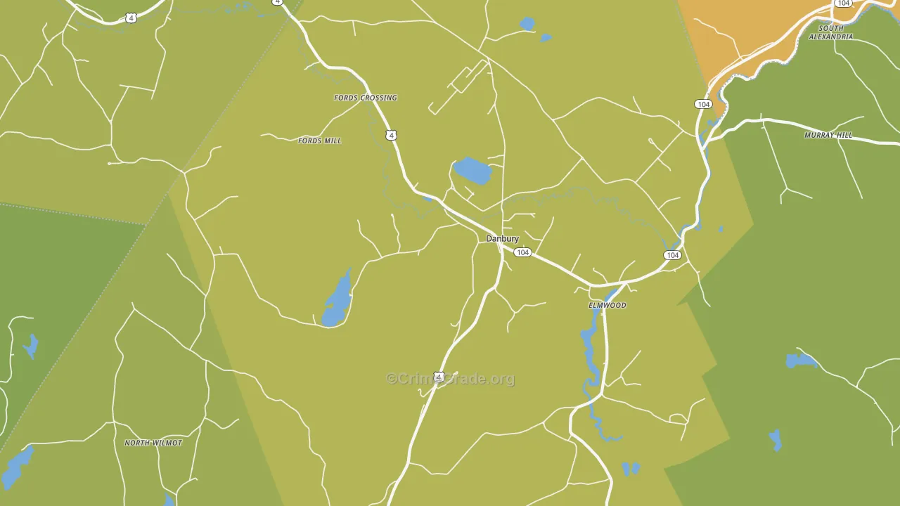 Danbury, NH Map of Drug-Related Crime Rates