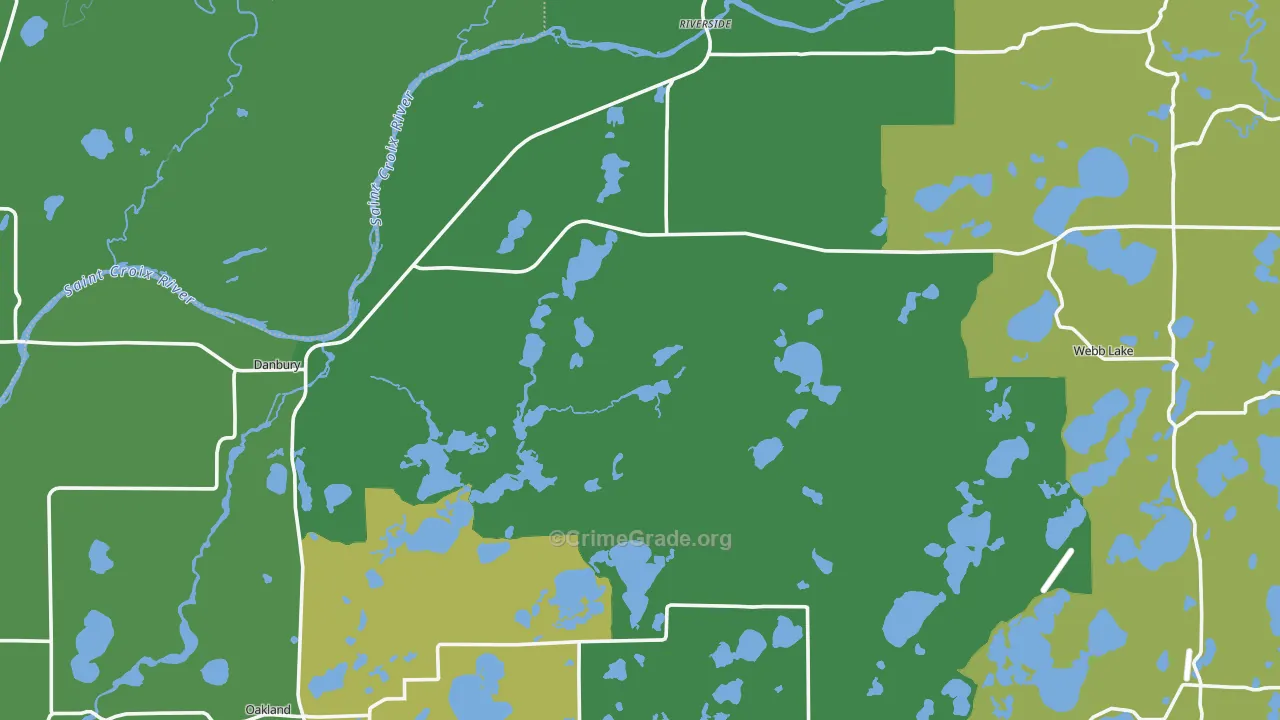 Danbury, WI Map of Drug-Related Crime Rates