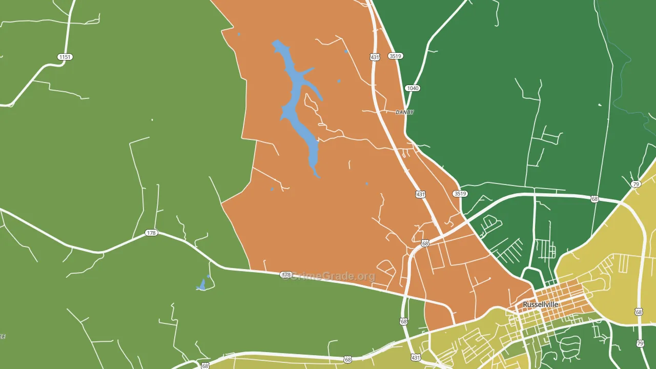 Danby, KY Map of Drug-Related Crime Rates