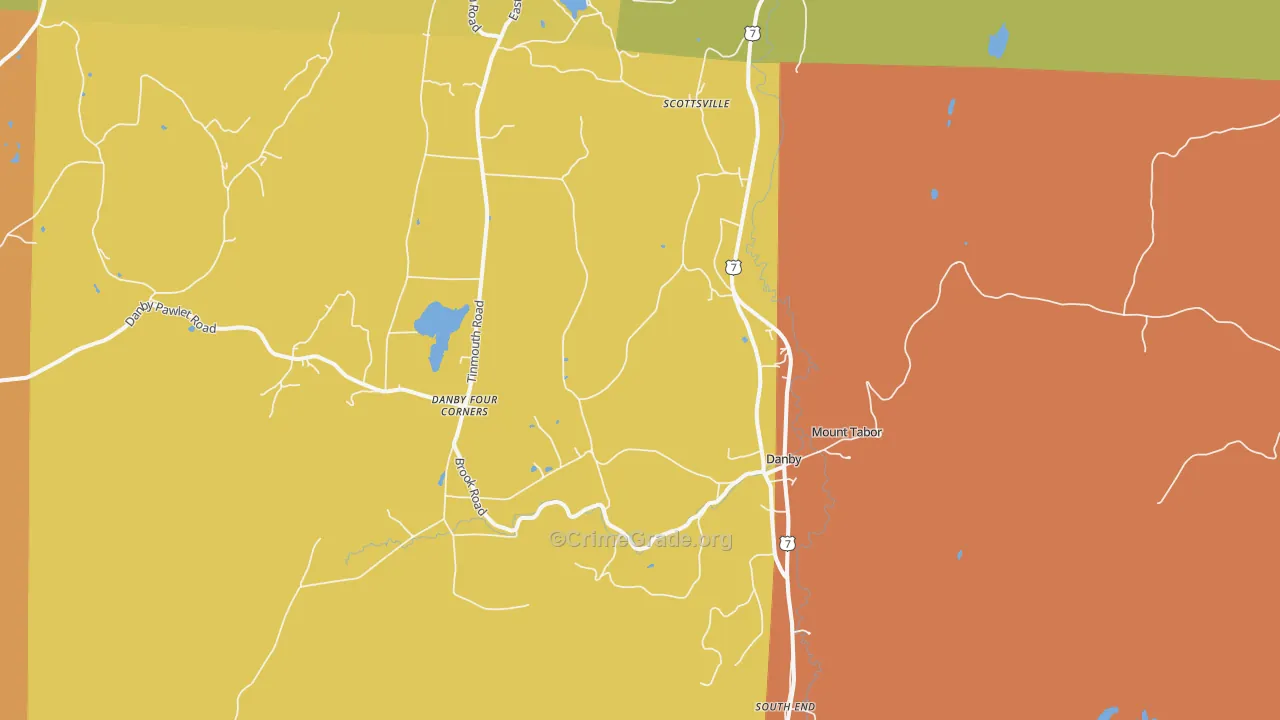 Danby, VT Map of Drug-Related Crime Rates