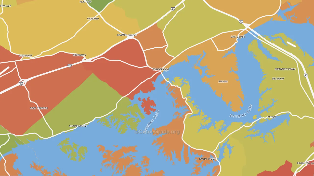 Dandridge, TN Map of Drug-Related Crime Rates