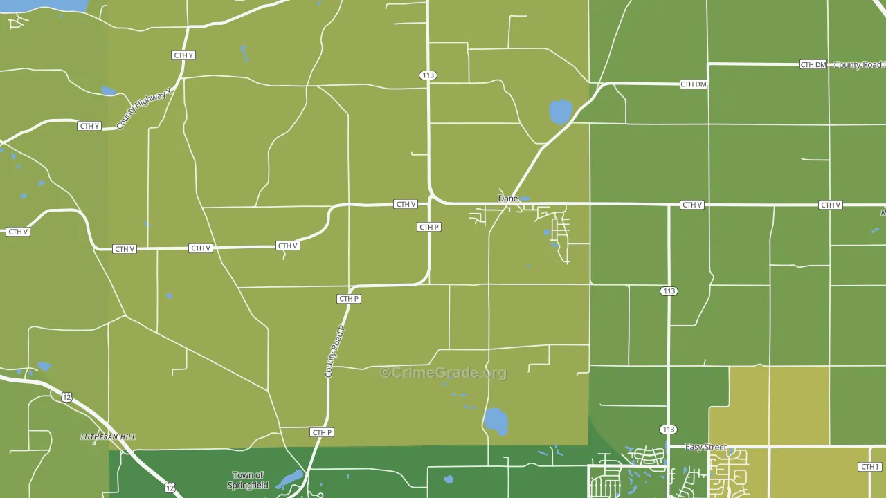 Dane, WI Map of Drug-Related Crime Rates
