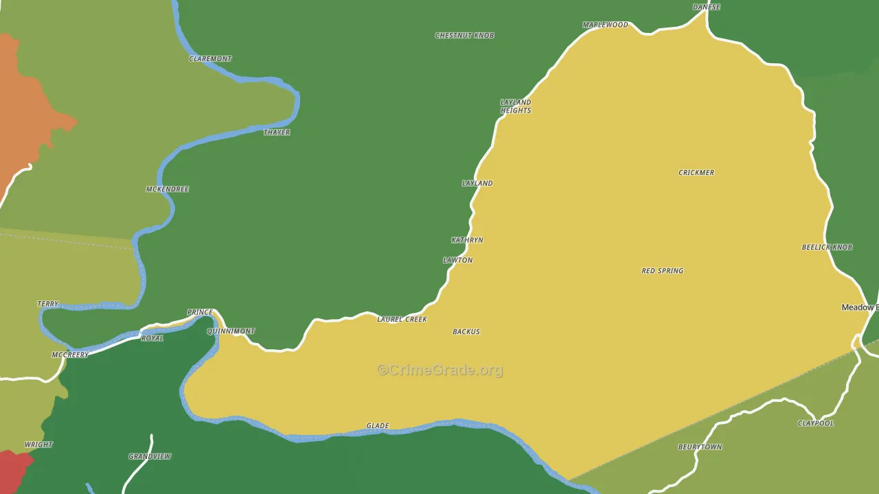 Danese, WV Map of Drug-Related Crime Rates