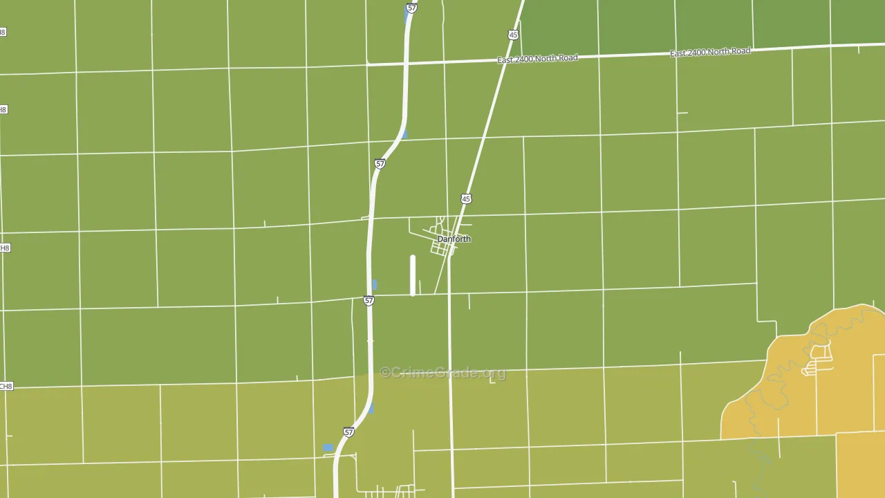 Danforth, IL Map of Drug-Related Crime Rates