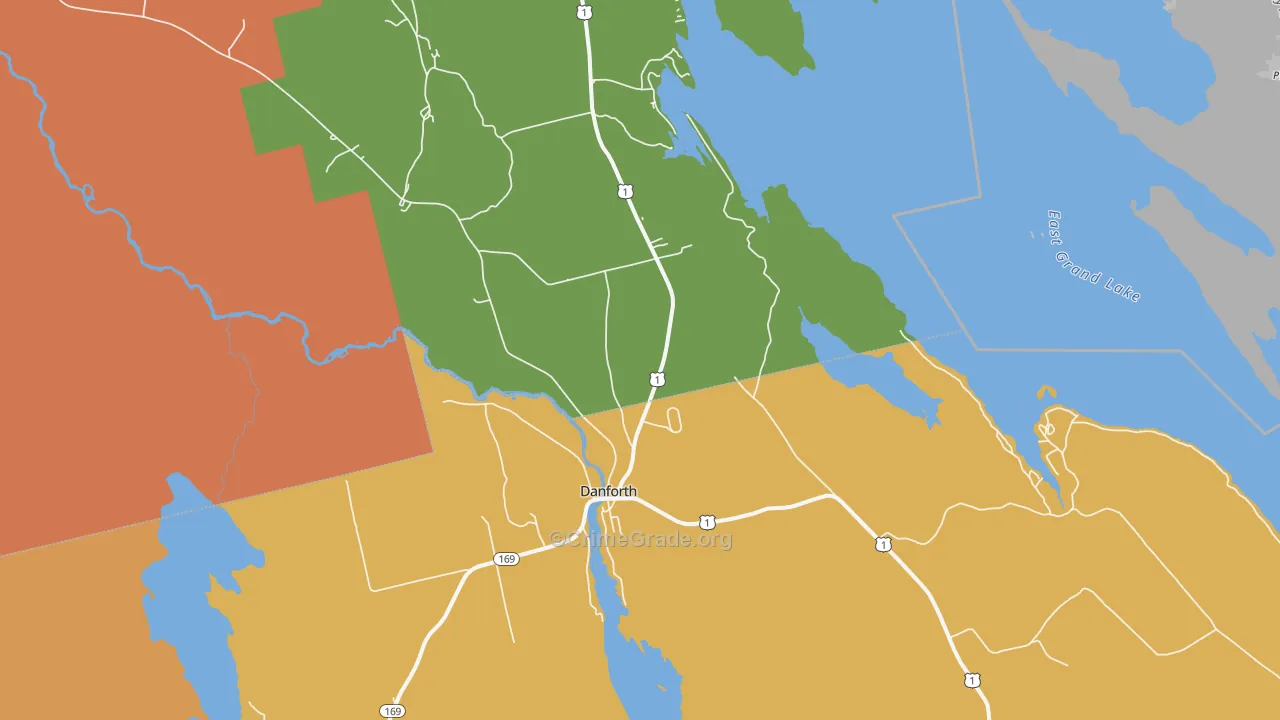 Danforth, ME Map of Drug-Related Crime Rates