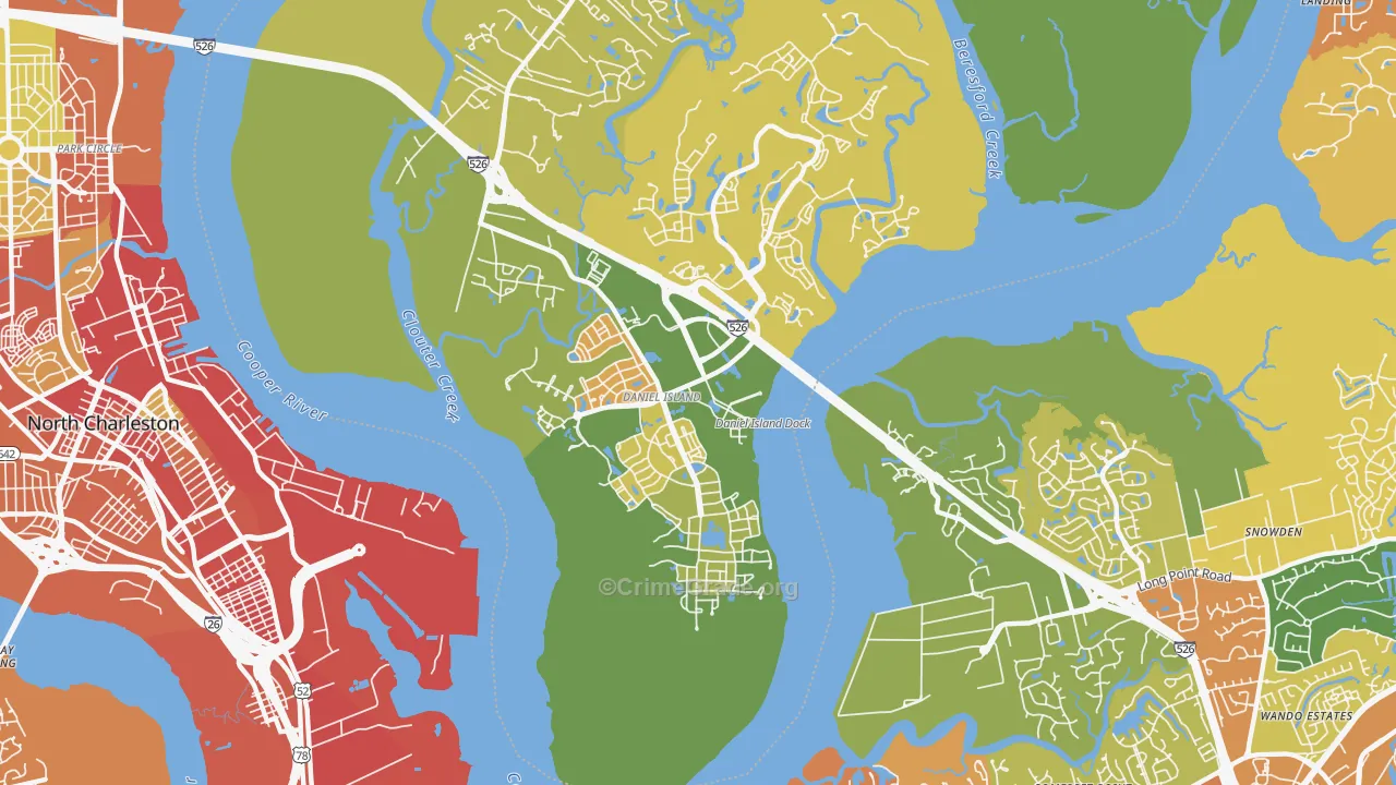 Daniel Island, Charleston, SC Map of Drug-Related Crime Rates