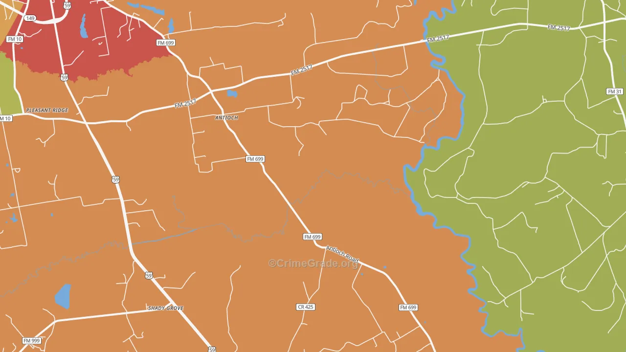 Daniels, TX Map of Drug-Related Crime Rates
