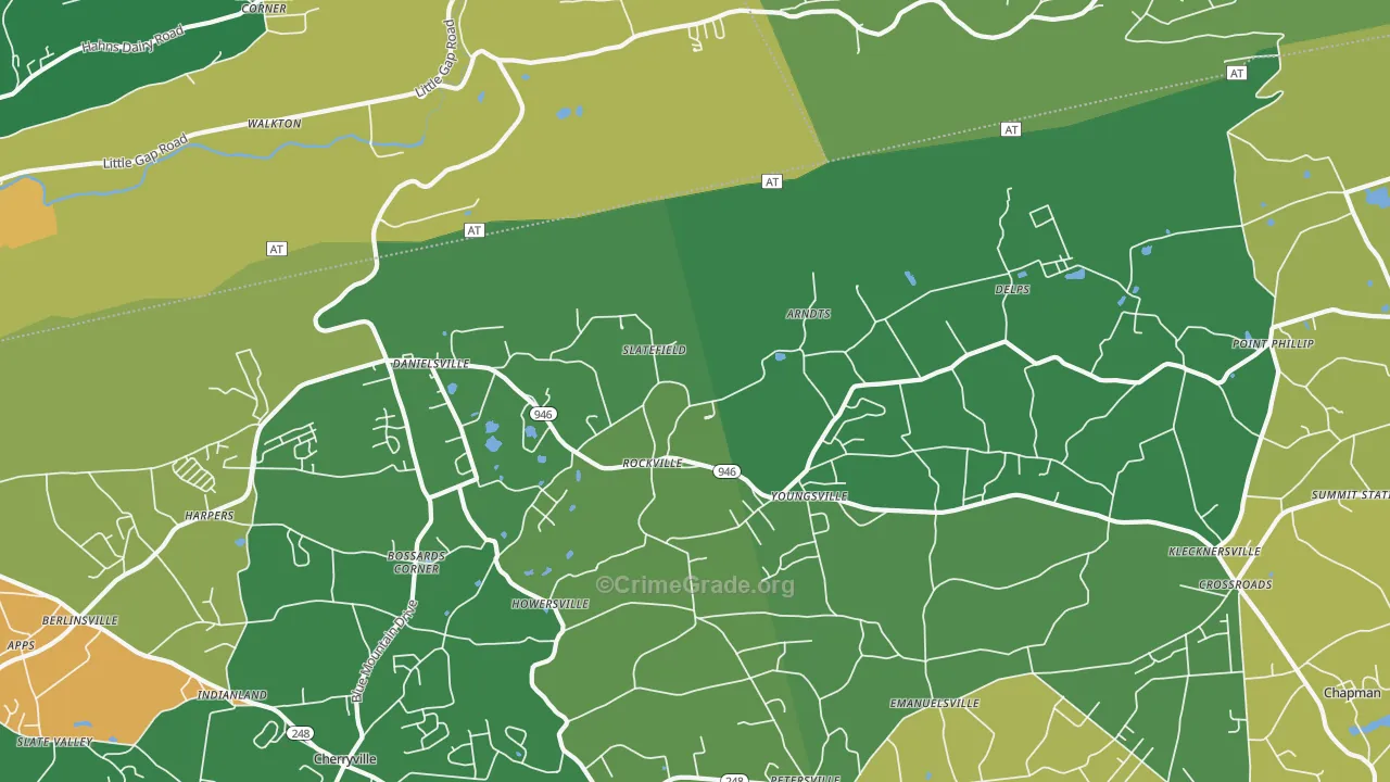 Danielsville, PA Map of Drug-Related Crime Rates