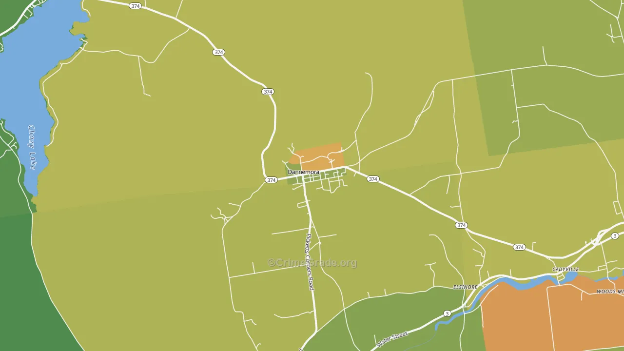 Dannemora, NY Map of Drug-Related Crime Rates