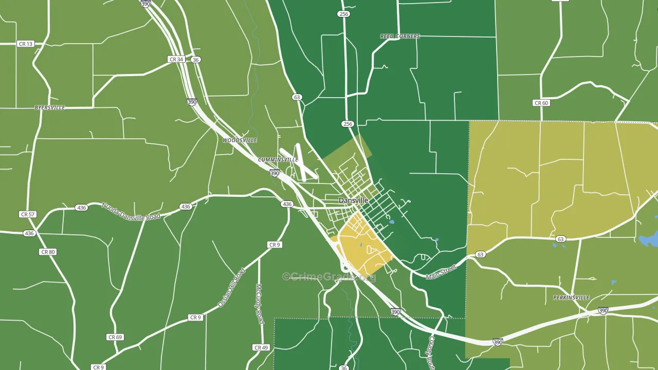 Dansville, NY Map of Drug-Related Crime Rates