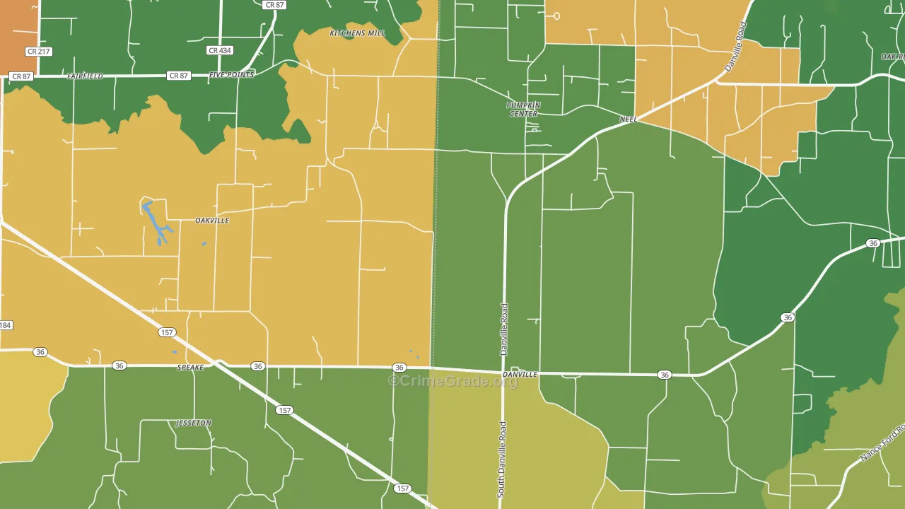 Danville, AL Map of Drug-Related Crime Rates