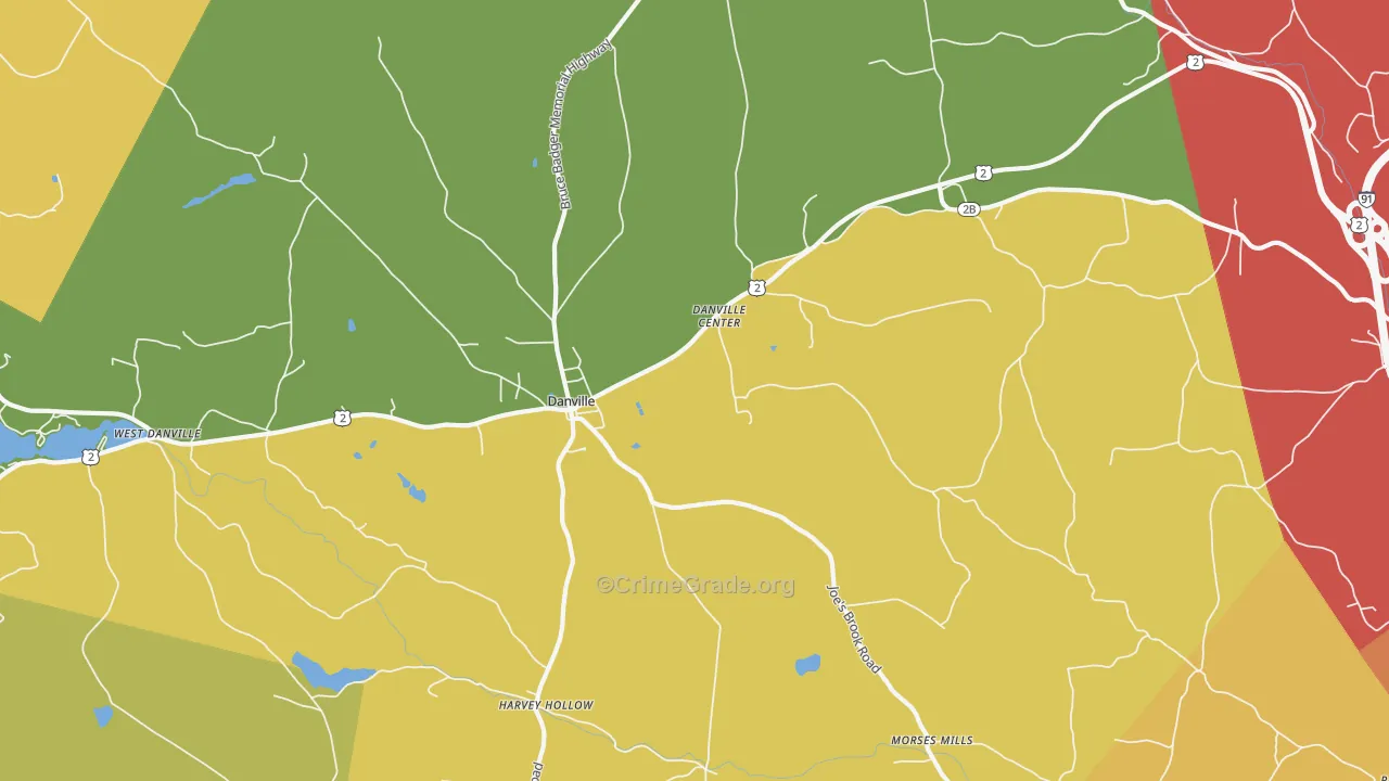 Danville Center, VT Map of Drug-Related Crime Rates