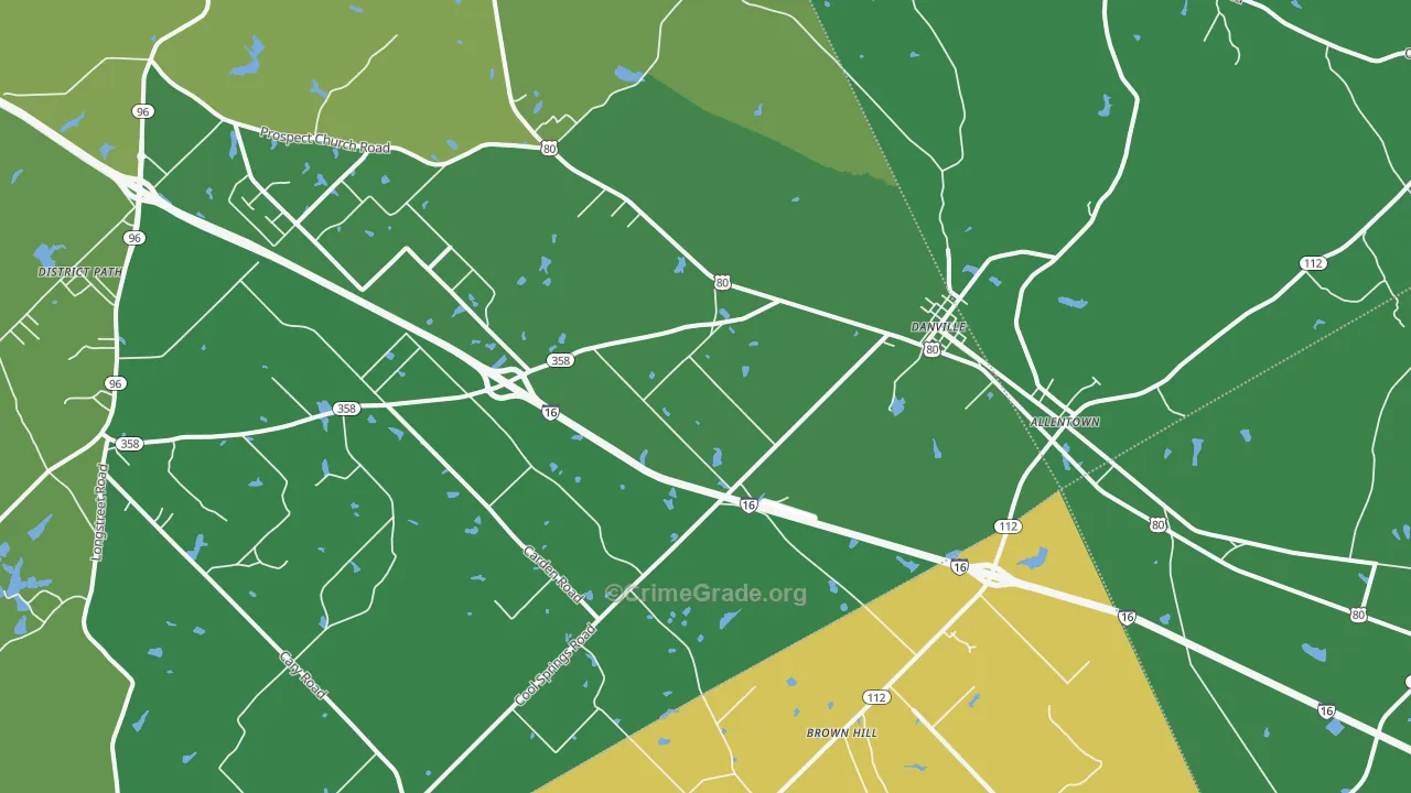 Danville, GA Map of Drug-Related Crime Rates