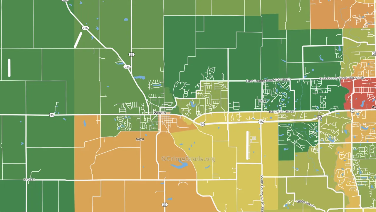Danville, IN Map of Drug-Related Crime Rates