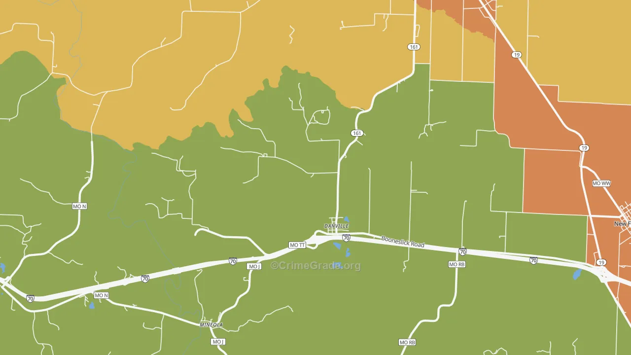 Danville, MO Map of Drug-Related Crime Rates