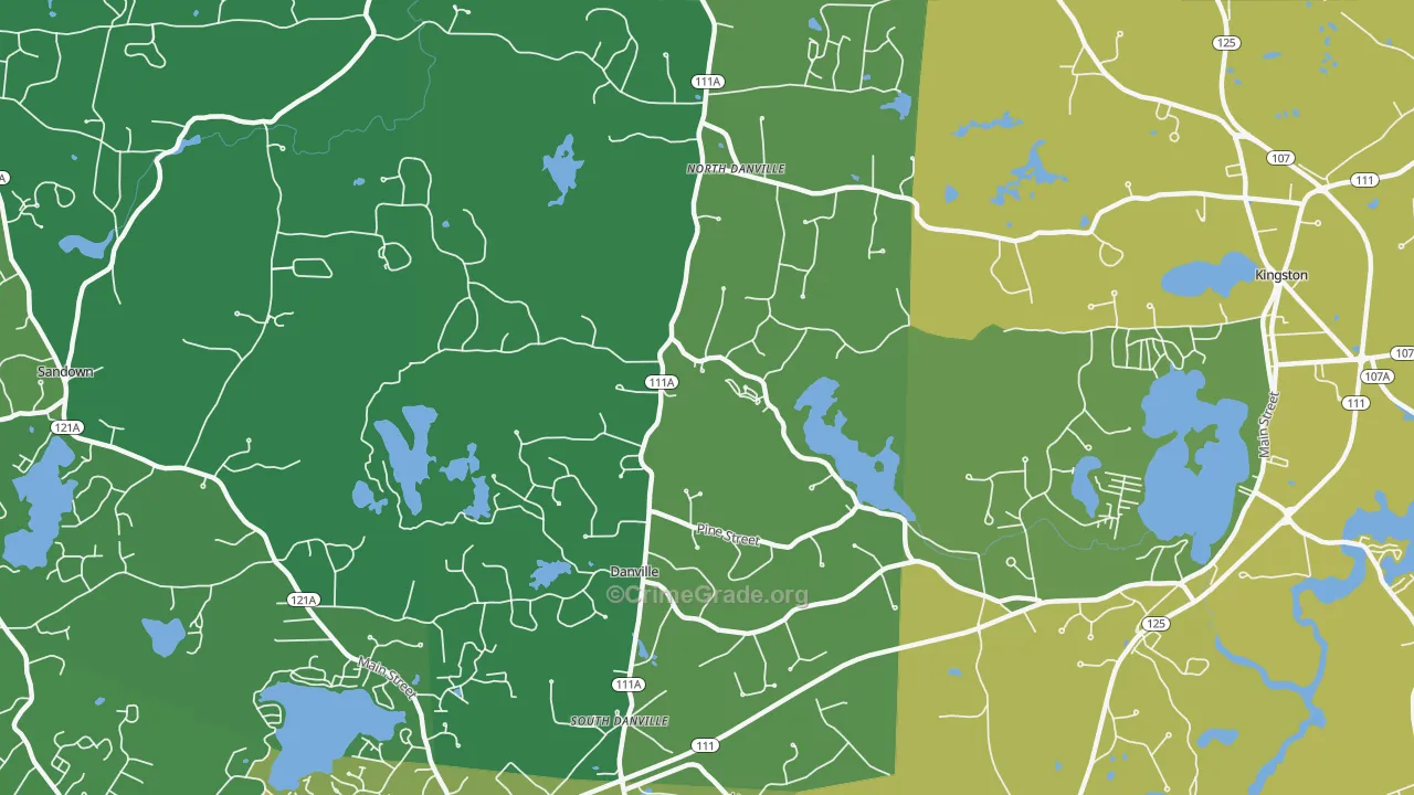 Danville, NH Map of Drug-Related Crime Rates