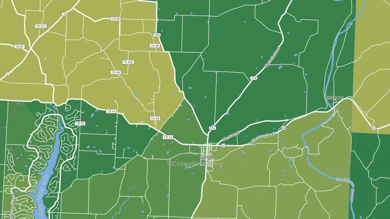 Danville, OH Map of Drug-Related Crime Rates