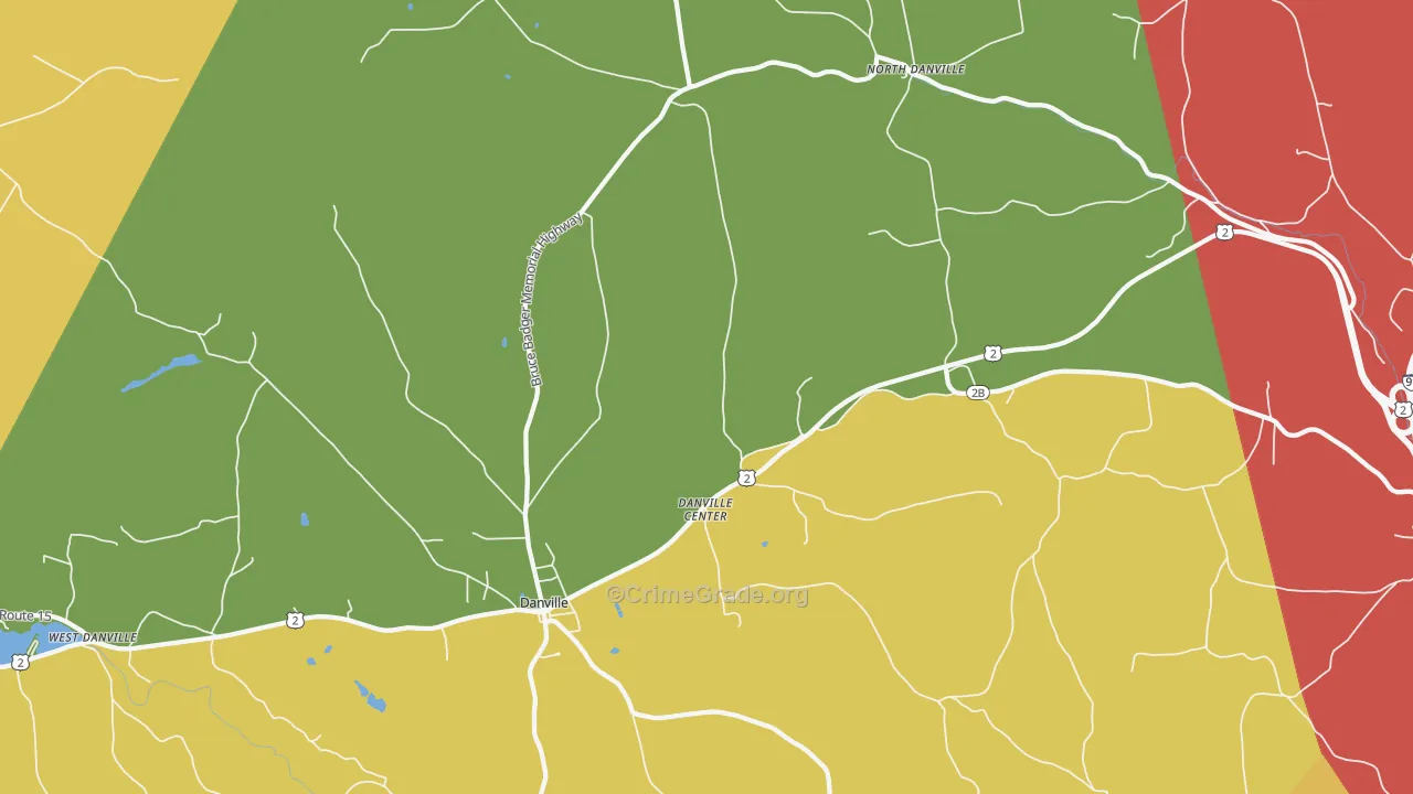 Danville, VT Map of Drug-Related Crime Rates