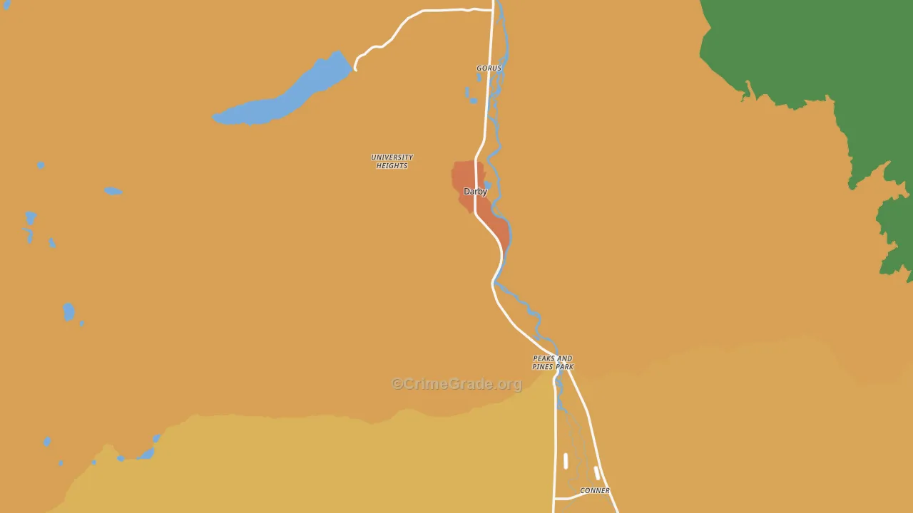Darby, MT Map of Drug-Related Crime Rates