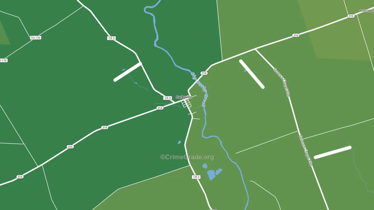 Darbyville, OH Map of Drug-Related Crime Rates