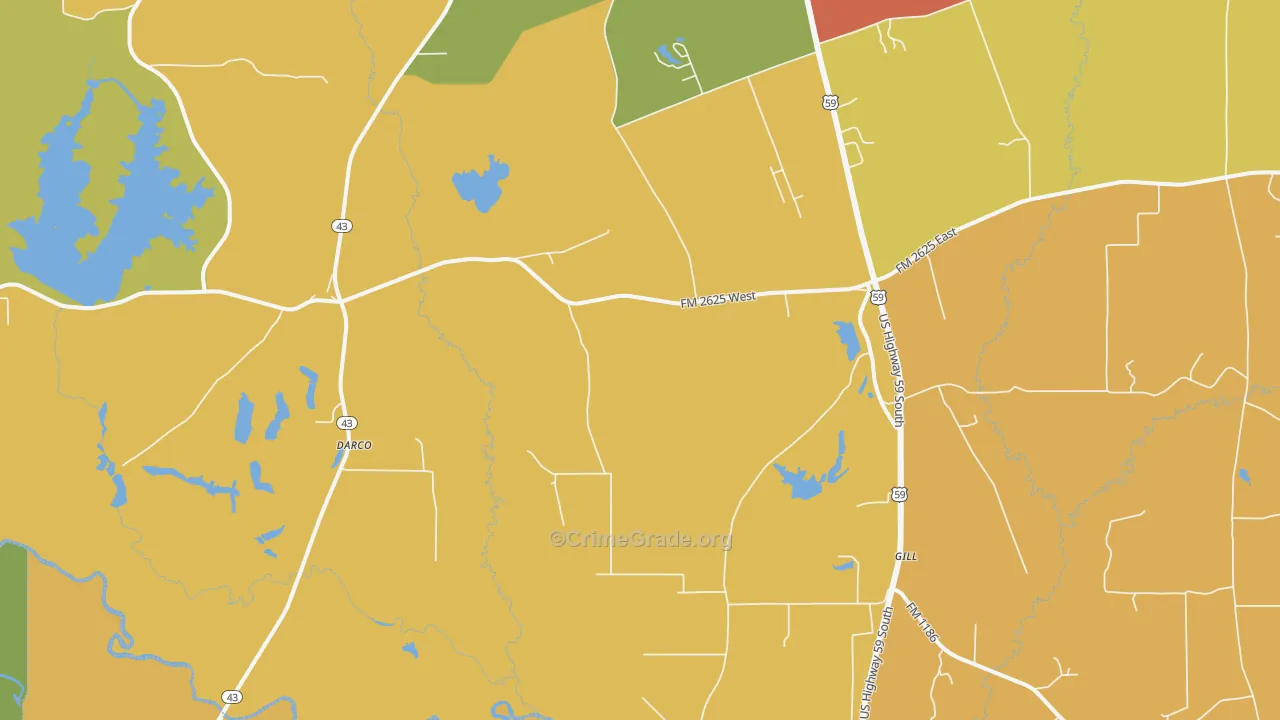 Darco, TX Map of Drug-Related Crime Rates