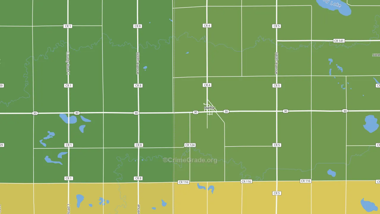 Darfur, MN Map of Drug-Related Crime Rates