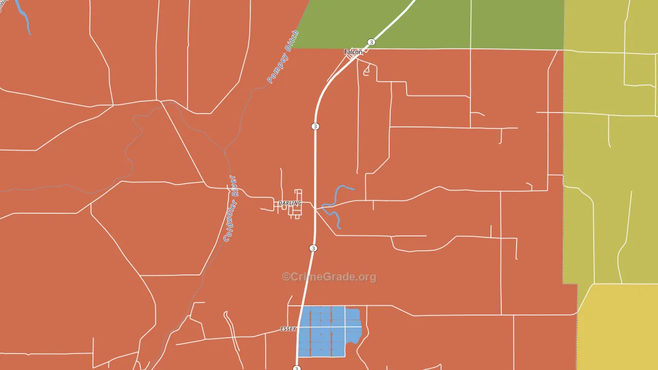 Darling, MS Map of Drug-Related Crime Rates