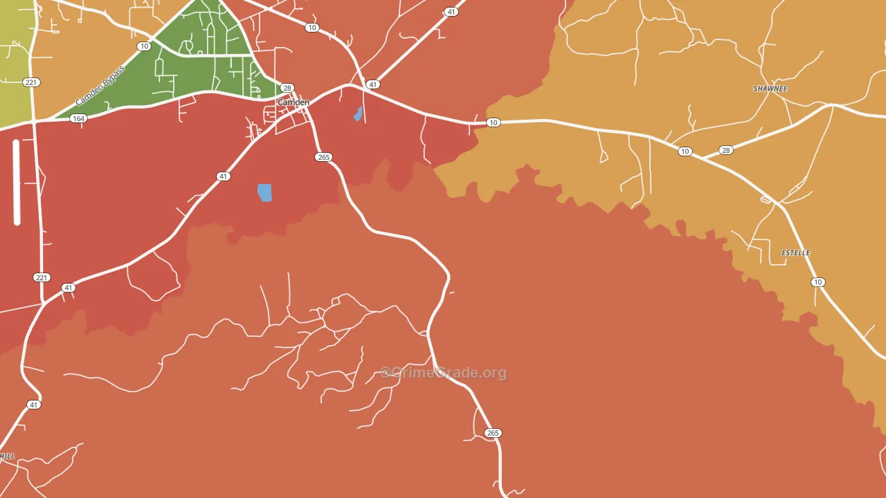 Darlington, AL Map of Drug-Related Crime Rates
