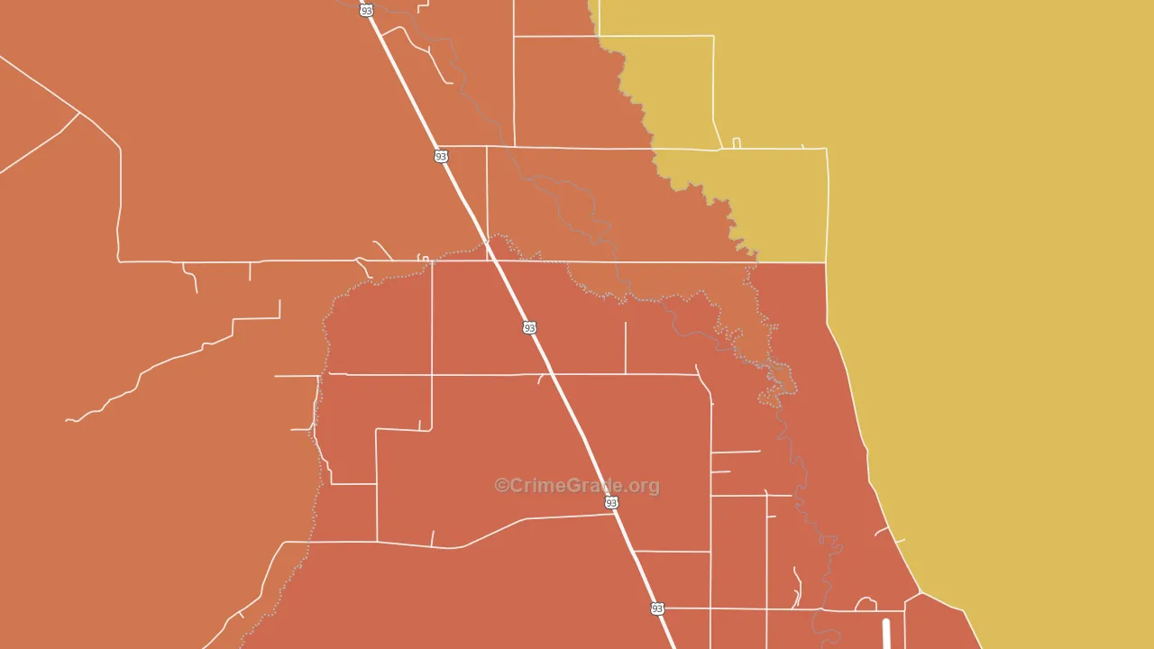Darlington, ID Map of Drug-Related Crime Rates
