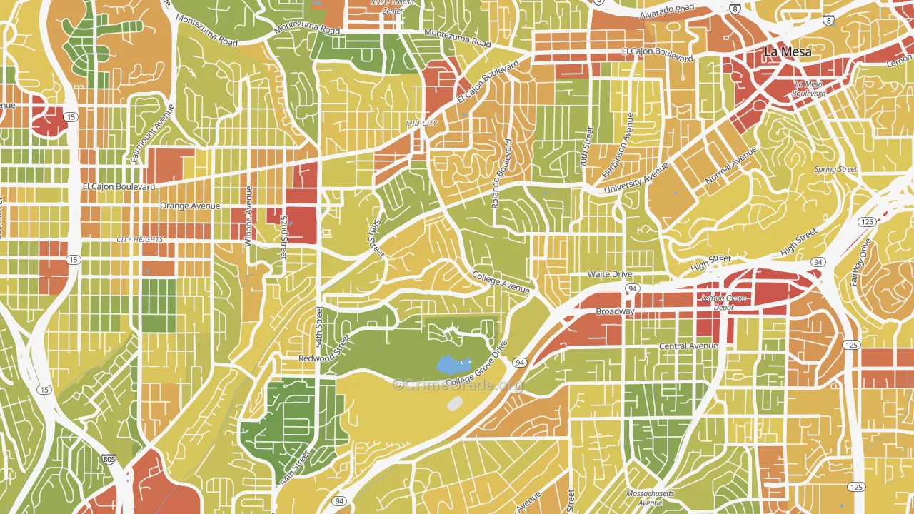 Darnall, San Diego, CA Map of Drug-Related Crime Rates