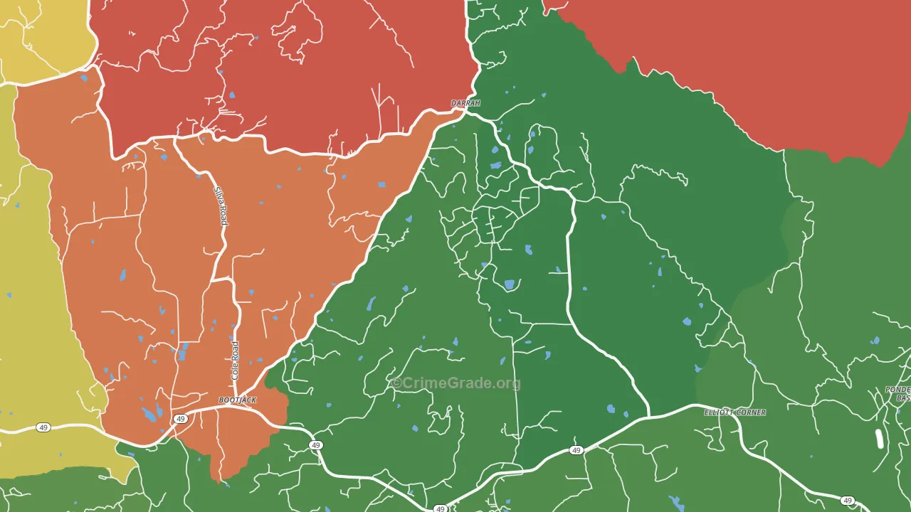 Darrah, CA Map of Drug-Related Crime Rates