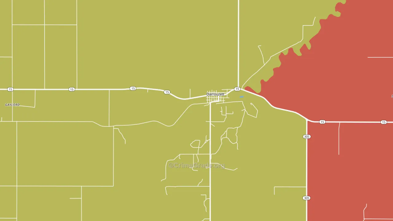 Darrouzett, TX Map of Drug-Related Crime Rates