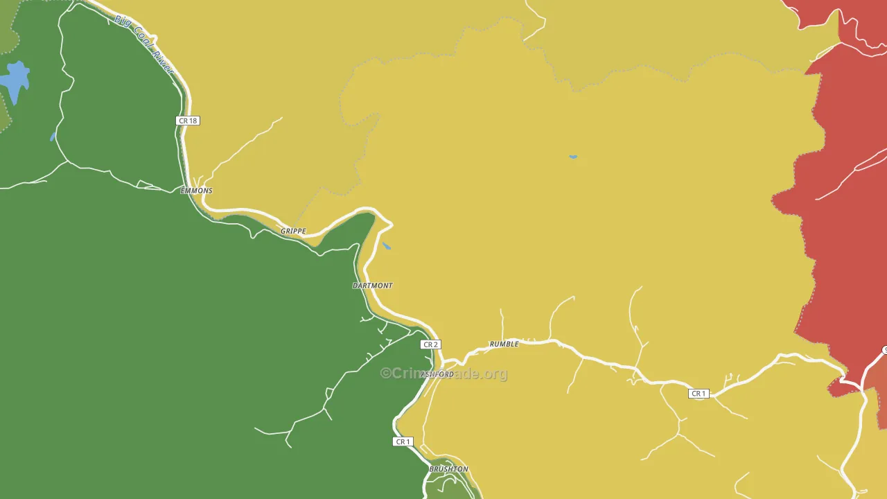 Dartmont, WV Map of Drug-Related Crime Rates