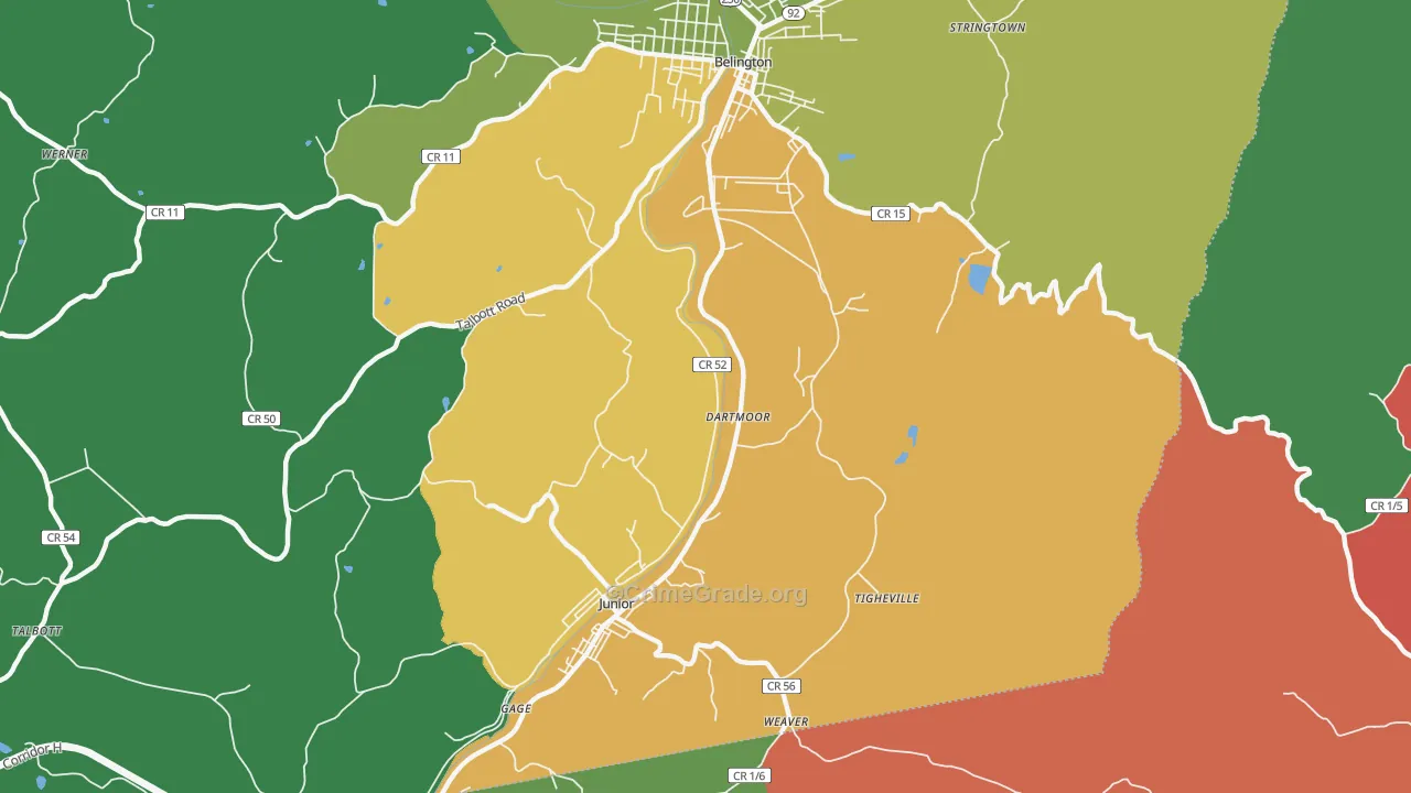 Dartmoor, WV Map of Drug-Related Crime Rates