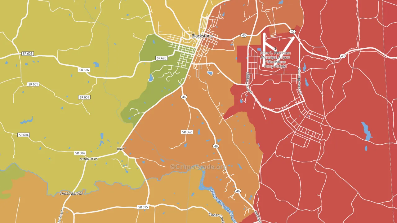 Darvills, VA Map of Drug-Related Crime Rates