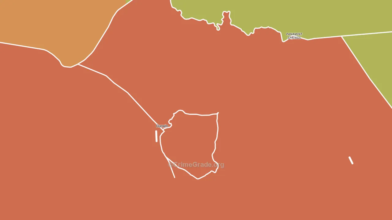 Darwin, CA Map of Drug-Related Crime Rates