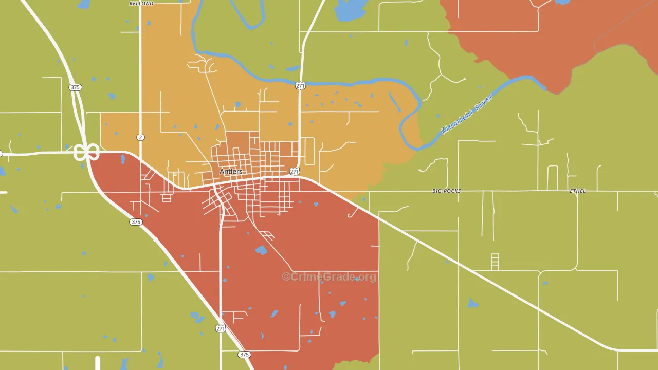 Darwin, OK Map of Drug-Related Crime Rates