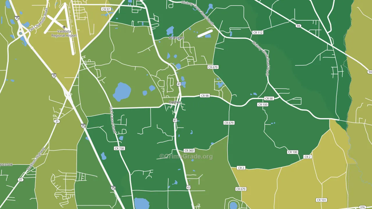 Dasher, GA Map of Drug-Related Crime Rates