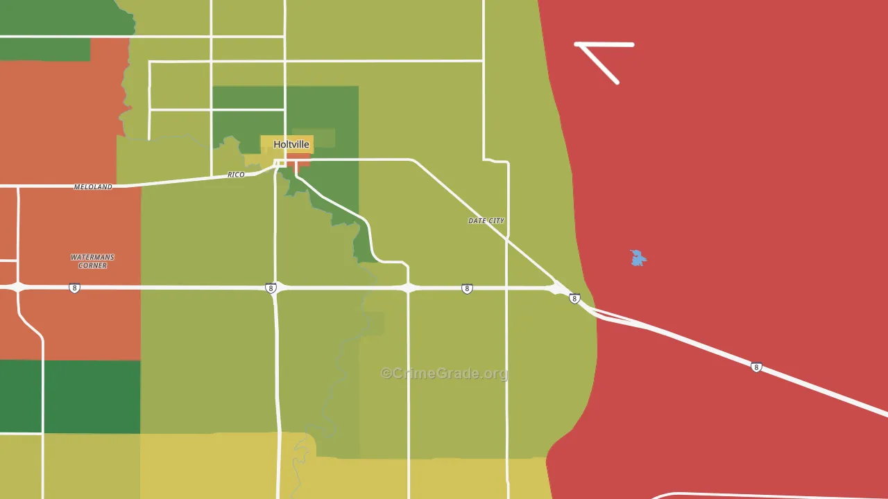 Date City, CA Map of Drug-Related Crime Rates