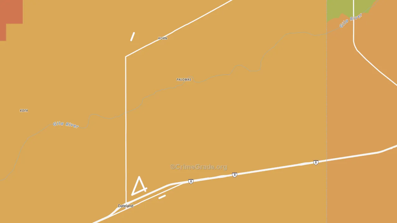 Dateland, AZ Map of Drug-Related Crime Rates