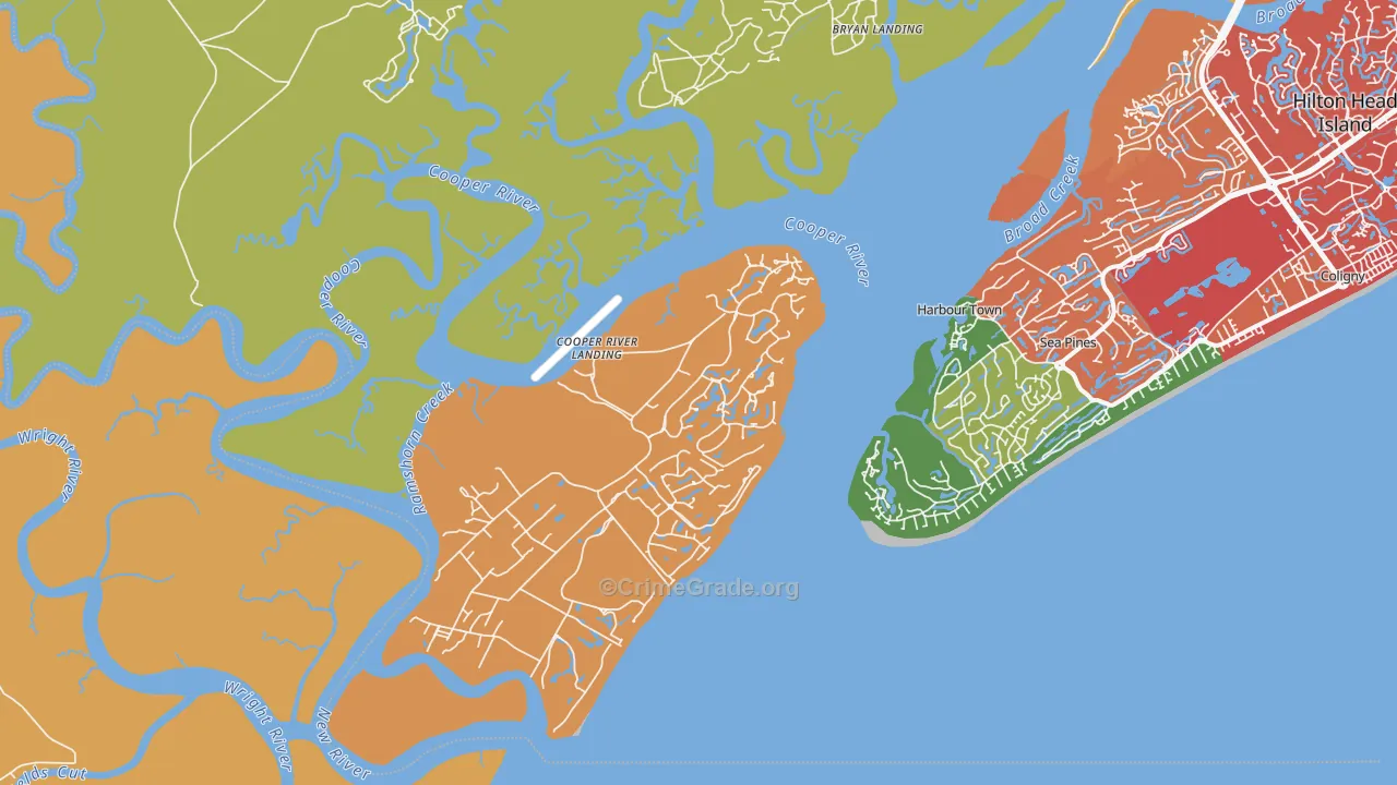 Daufuskie Island, SC Map of Drug-Related Crime Rates