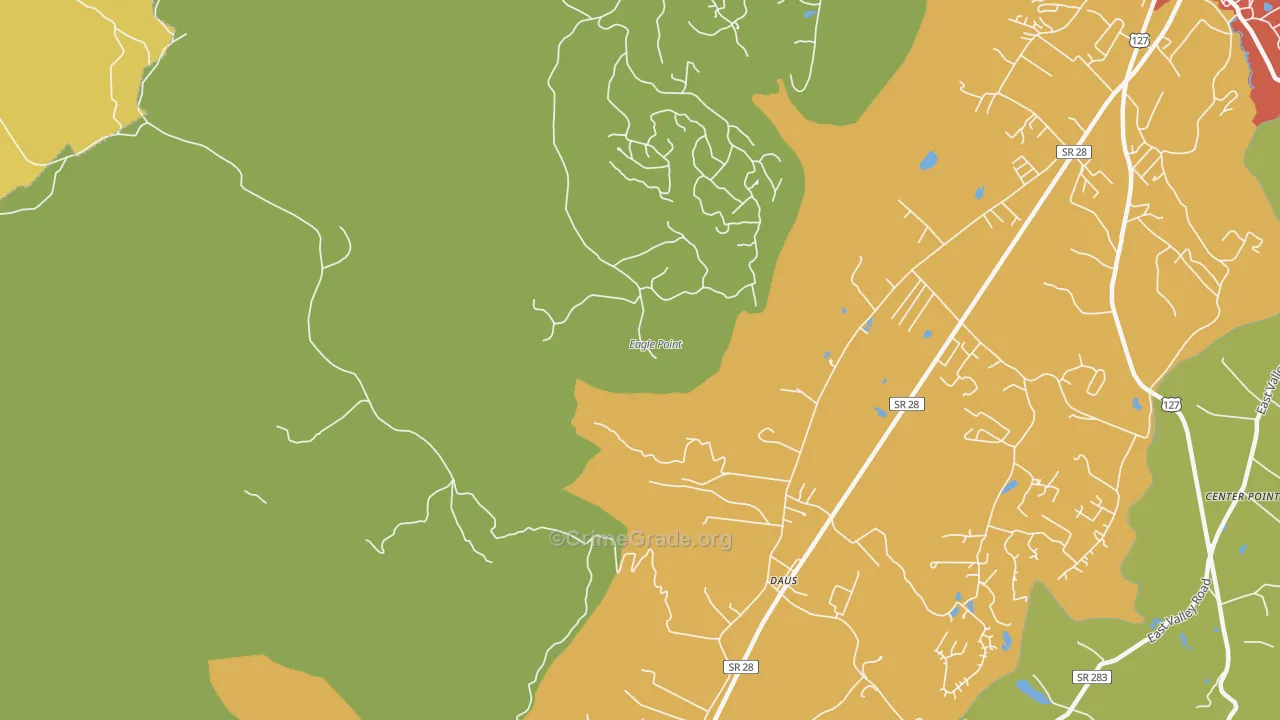 Daus, TN Map of Drug-Related Crime Rates