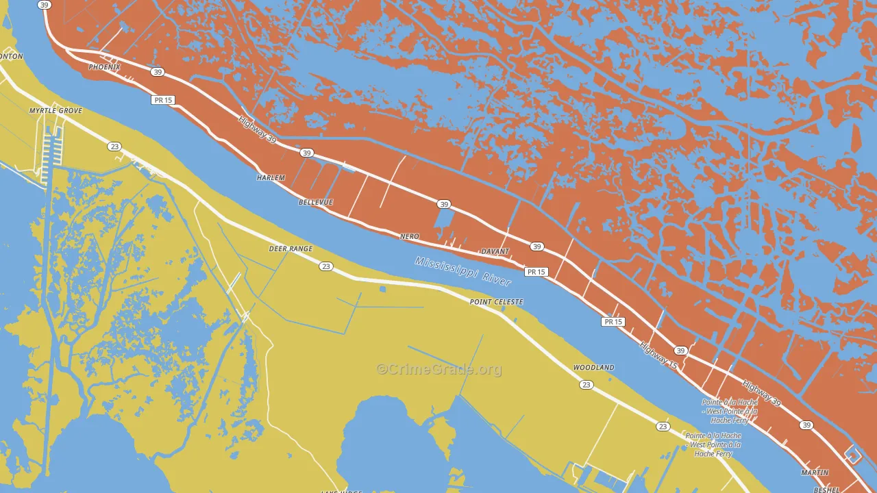 Davant, LA Map of Drug-Related Crime Rates