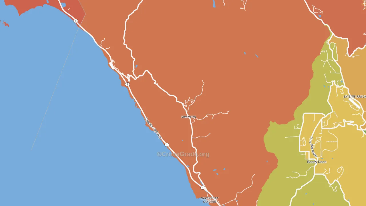 Davenport, CA Map of Drug-Related Crime Rates